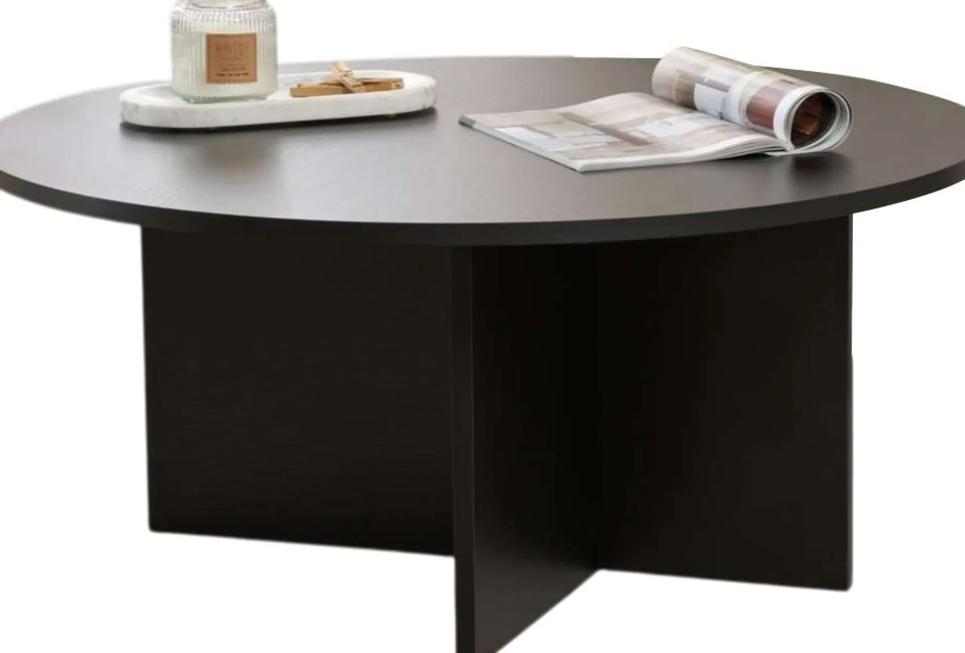 Emob Couchtisch Soleil - 100% MELAMINE - Holz - 40 x 90 x 90 cm