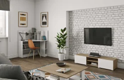 Temahome Couchtisch Square 67x67 - weiß/Eiche