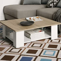 Temahome Couchtisch Square 67x67 - weiß/Eiche