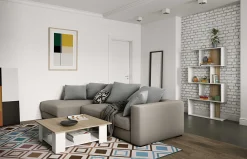 Temahome Couchtisch Square 67x67 - weiß/Eiche