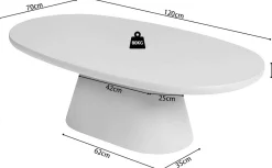Rousseau Couchtisch Tavares - 120x70x40cm - ecru