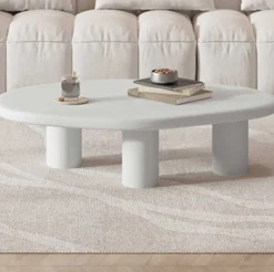 Rousseau Couchtisch Tavares - 120x70x40cm - organische Form - ecru