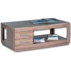 Emob Couchtisch Torben 120cm mit 2 Schubladen - Eiche