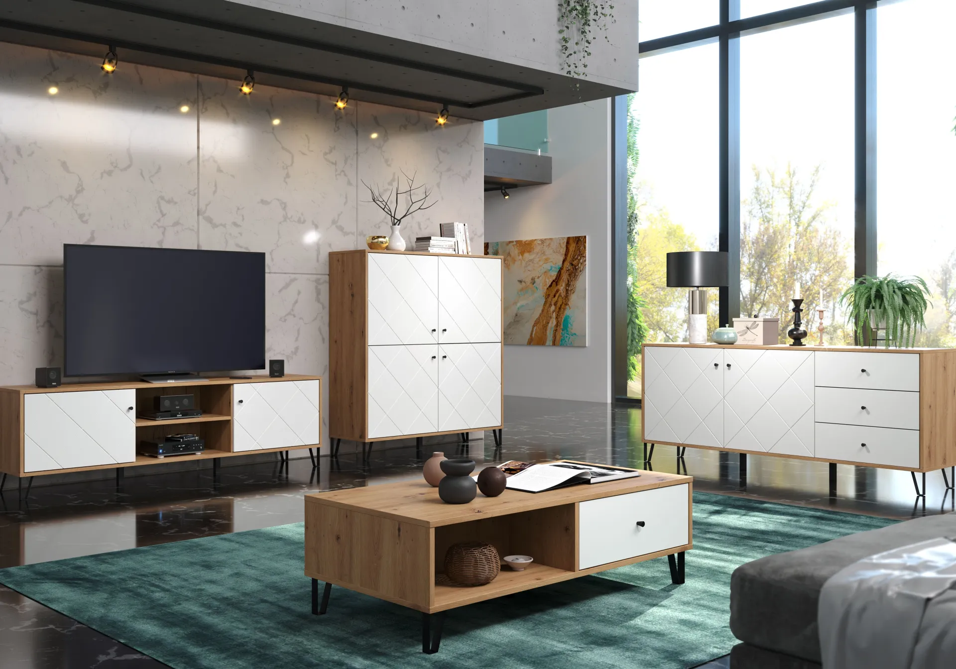 Trendteam Couchtisch Touch | 110 x 60 x 37 cm | Artisan Oak Design