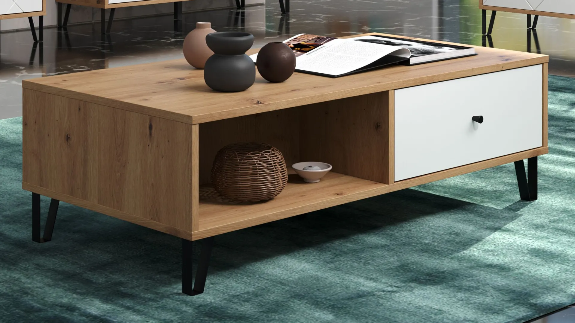 Trendteam Couchtisch Touch | 110 x 60 x 37 cm | Artisan Oak Design
