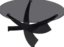 Rousseau Couchtisch Weston - Ø90x41cm - Glas und Metall -