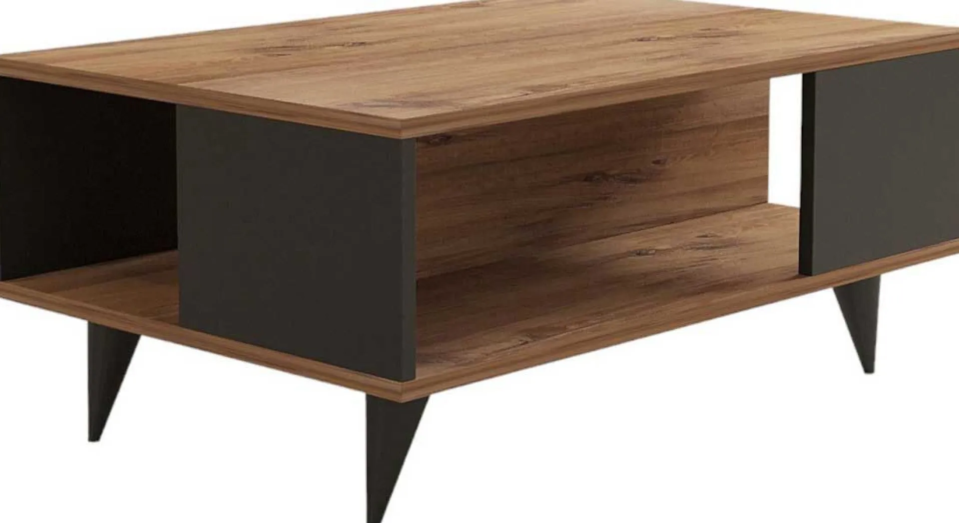 Emob Couchtisch Yuka - 100% MELAMINE - Nussbaum - 90 x 39,5 x 60 cm