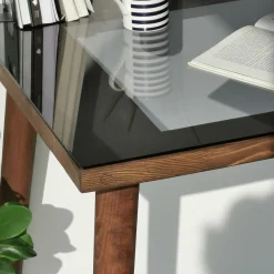 Emob Cozy Schreibtisch | Korpus aus Buchenholz | Walnuss