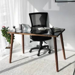 Emob Cozy Schreibtisch | Korpus aus Buchenholz | Walnuss