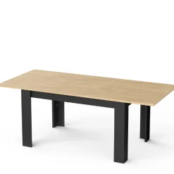 CBA Craig Ausziehbarer Esstisch 160/200 x 90 cm-Hamilton Eiche/Mattschwarz