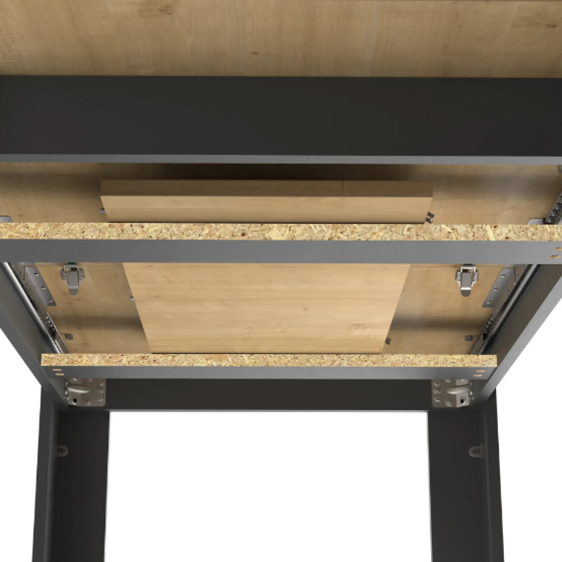 CBA Craig Ausziehbarer Esstisch 160/200 x 90 cm-Hamilton Eiche/Mattschwarz