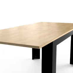 CBA Craig Ausziehbarer Esstisch 160/200 x 90 cm-Hamilton Eiche/Mattschwarz