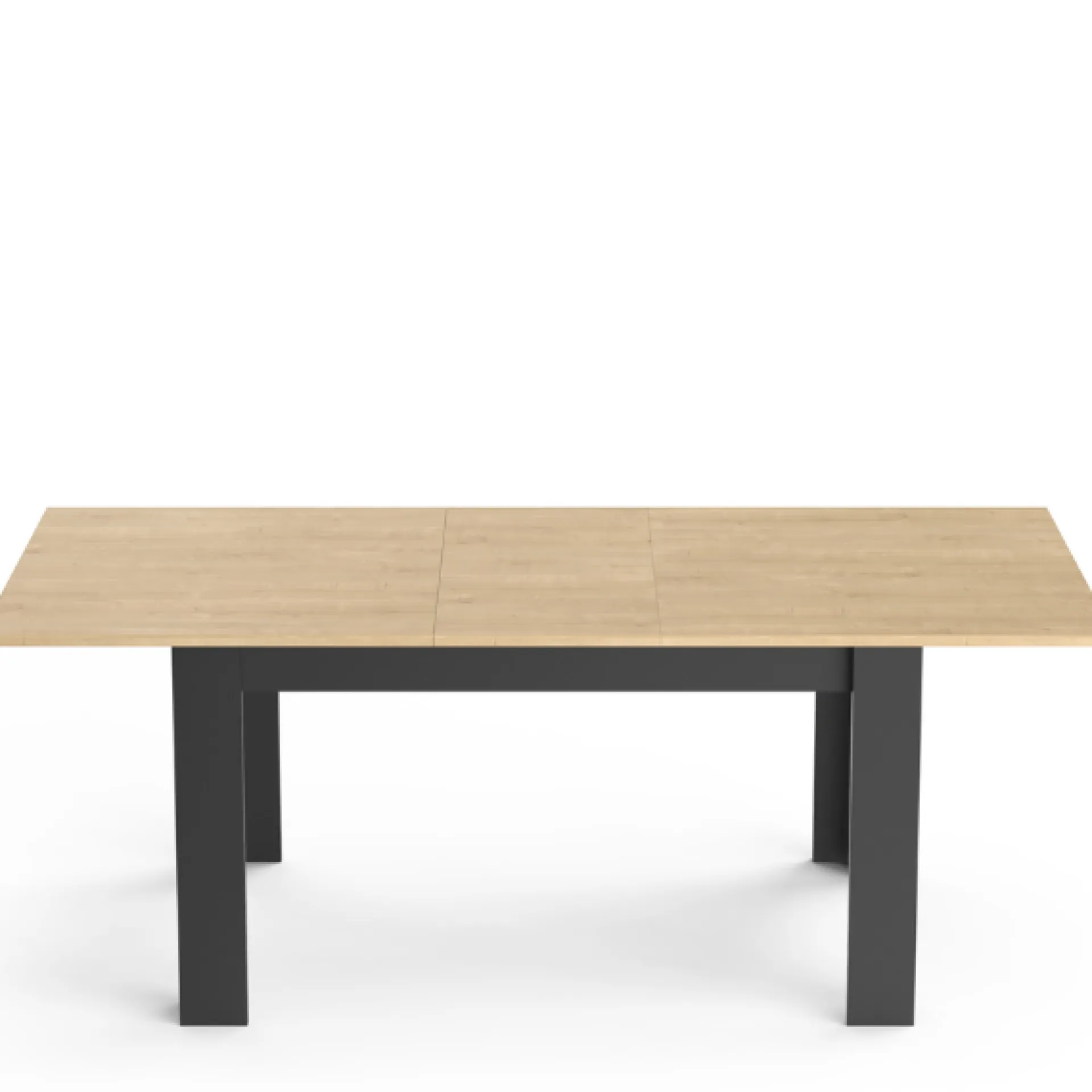 CBA Craig Ausziehbarer Esstisch 160/200 x 90 cm-Hamilton Eiche/Mattschwarz