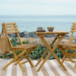 House Nordic Cuenca Café Set - Teak 2-Stuhl und 1-Tisch Natur