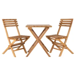 House Nordic Cuenca Café Set - Teak 2-Stuhl und 1-Tisch Natur
