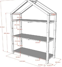 Kinder Vipack Dallas Bücherregal - 111x40x141cm - Kiefer massiv -