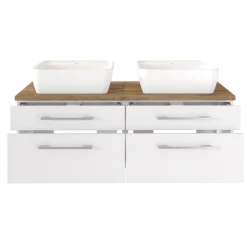 DasaBadezimmer : 2xs Spiegel, Waschbeckenschrank, Säulenschrank - weiß
