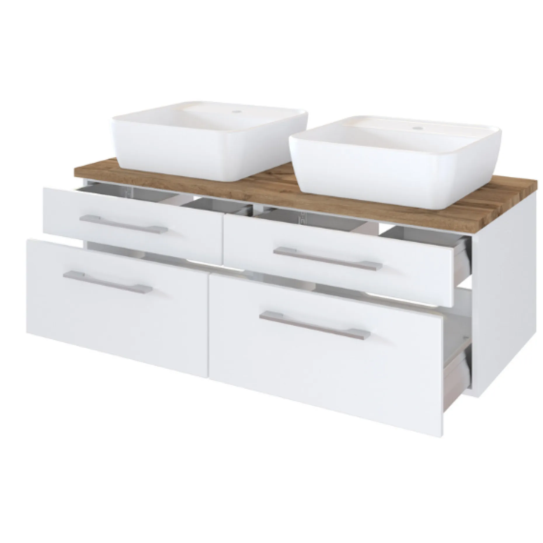 DasaBadezimmer : 2xs Spiegel, Waschbeckenschrank, Säulenschrank - weiß