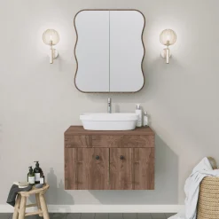Day Dream Badezimmerschrank | 100 % Hartfaserplatte | Walnuss