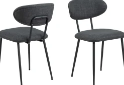 Emob Denise Esszimmerstuhl: Basel Fabric, Dunkelgrau und Schwarzstahl