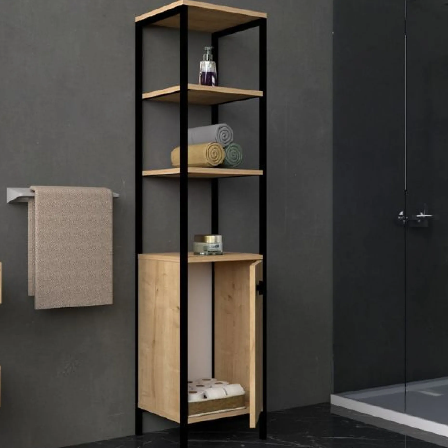 Derin Badezimmerschrank | 100 % MELAMIN | Saphir, Anthrazit