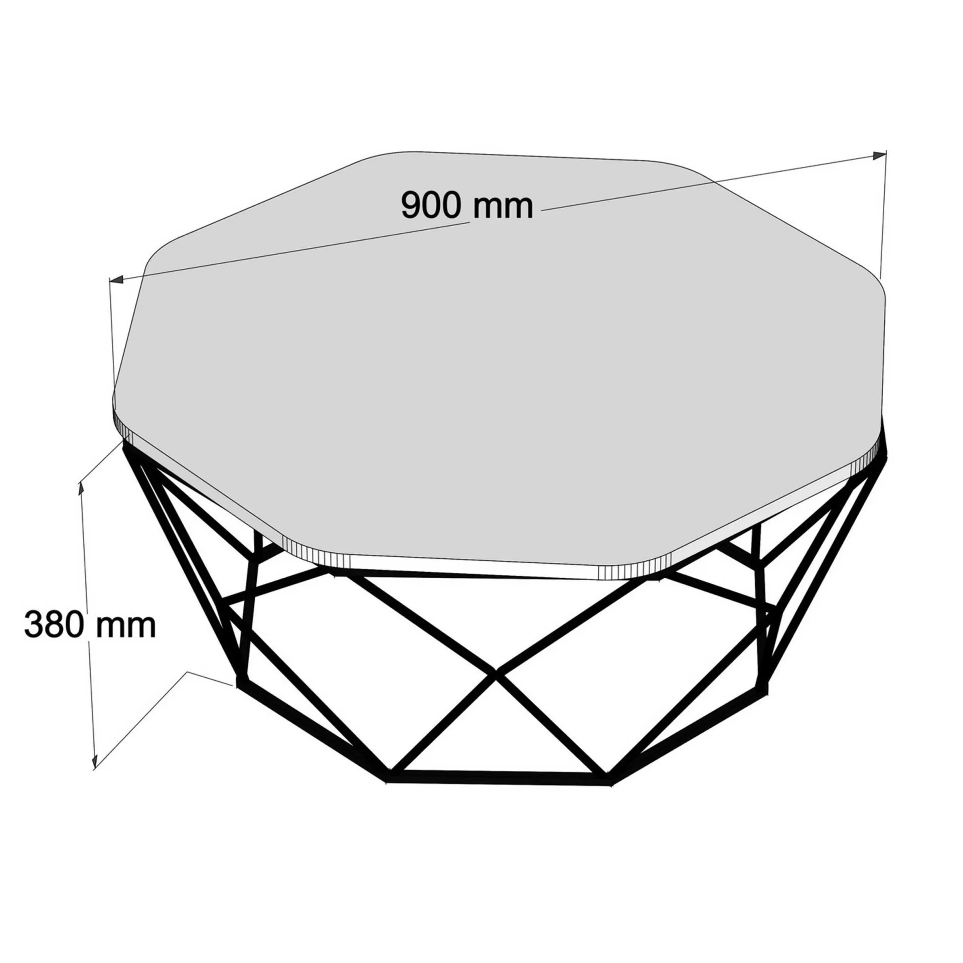 Emob Diamond Couchtisch | 100 % MELAMIN | Creme
