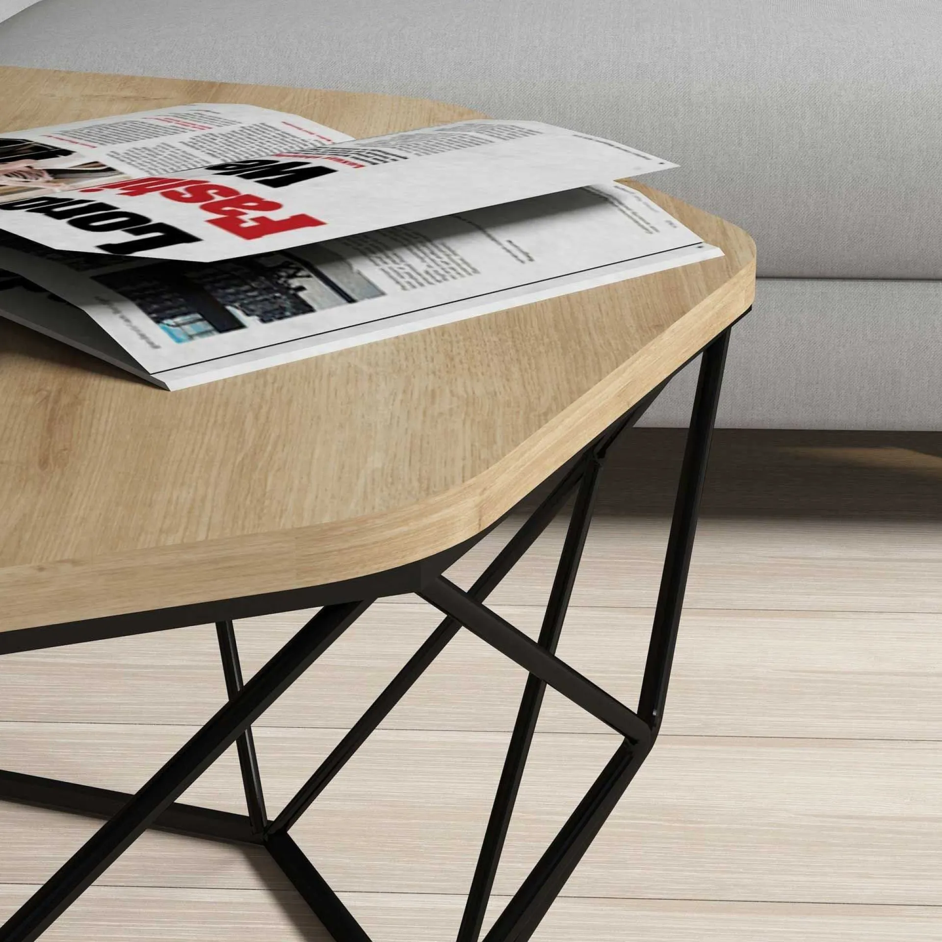 Emob Diamond Couchtisch | 100 % MELAMIN | Eiche