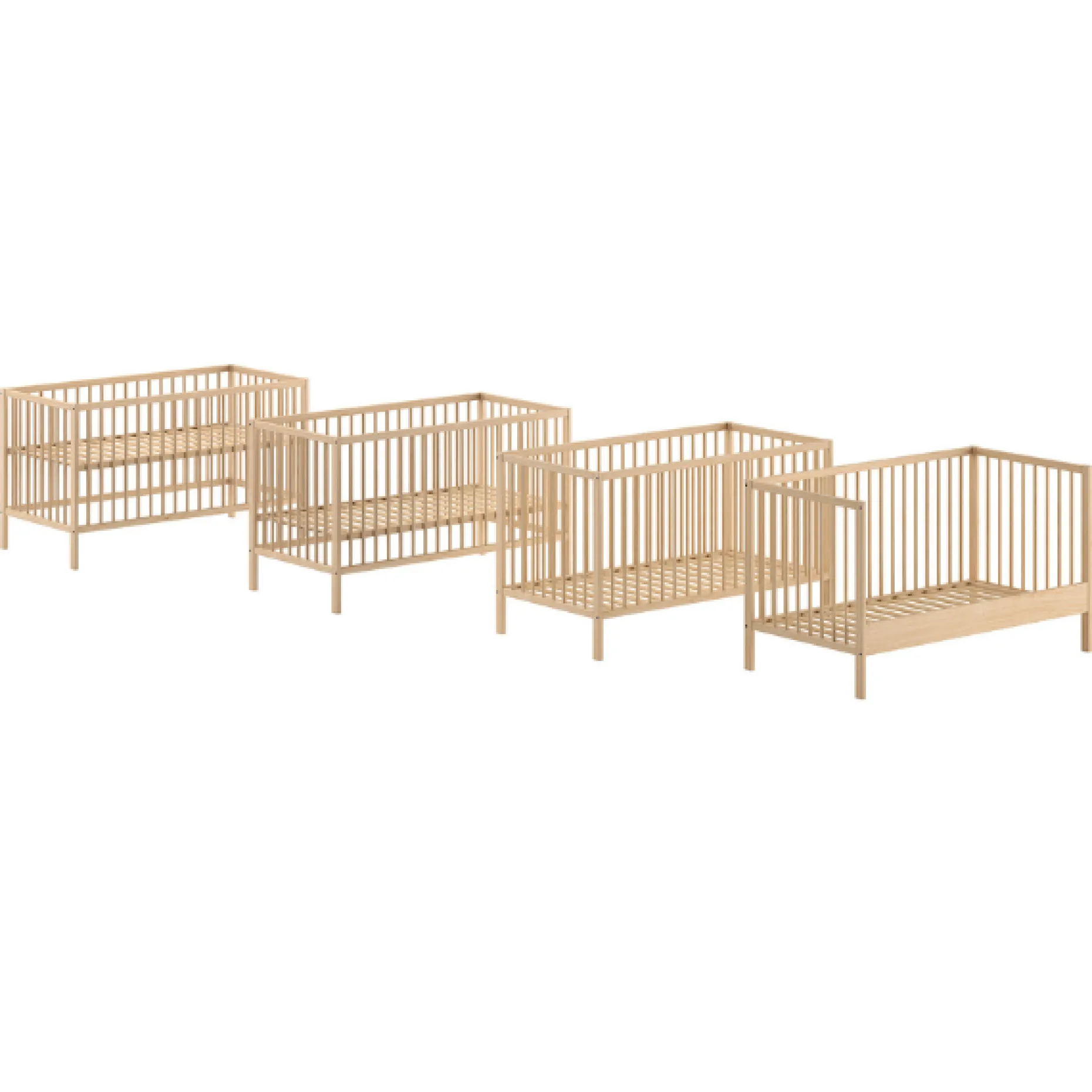 DinoKleinkindzimmer : Kleinkindbett 70x140cm und Wickeltisch - Kieferholz