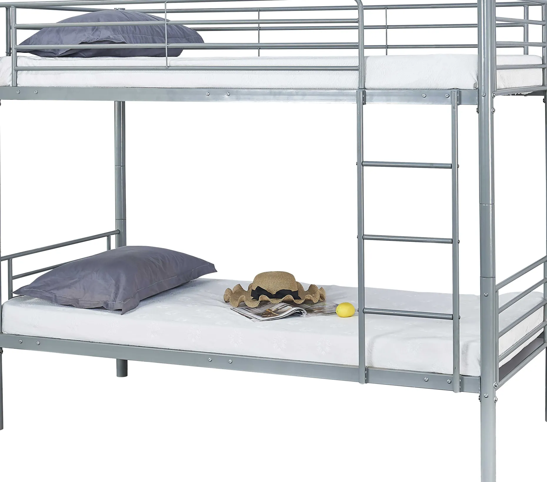 Dixie Etagenbett 90x200cm - Metall - matt grau