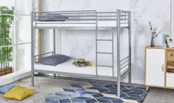 Dixie Etagenbett 90x200cm - Metall - matt grau