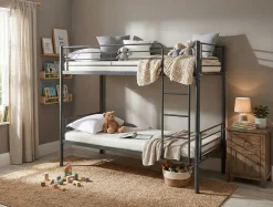 Dixie Etagenbett 90x200cm - Metall - mattschwarz