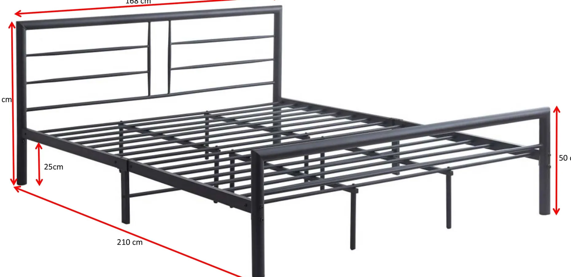 Emob Exclusive Dixon Metall-Doppelbett - 160x200cm - matt