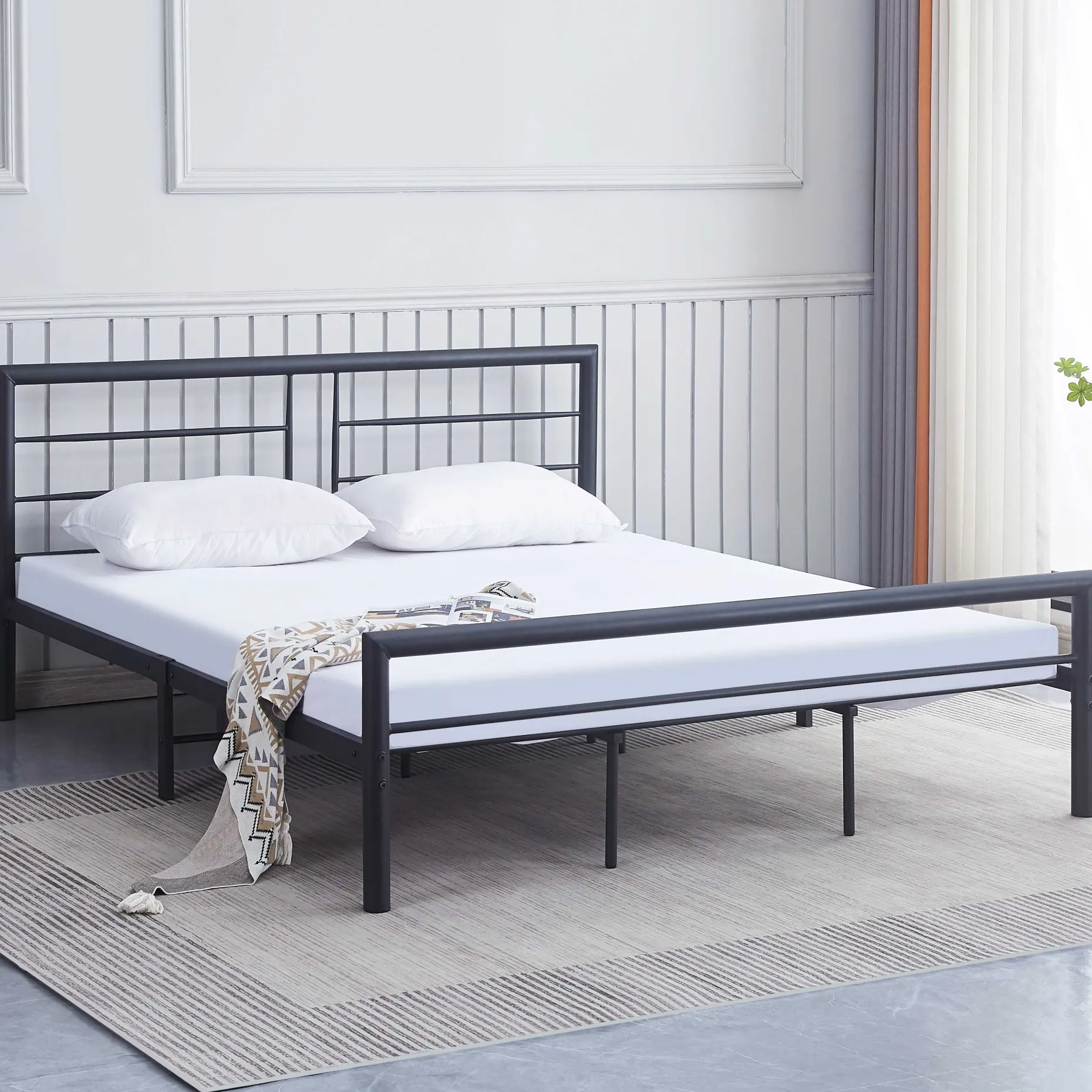 Emob Exclusive Dixon Metall-Doppelbett - 160x200cm - matt