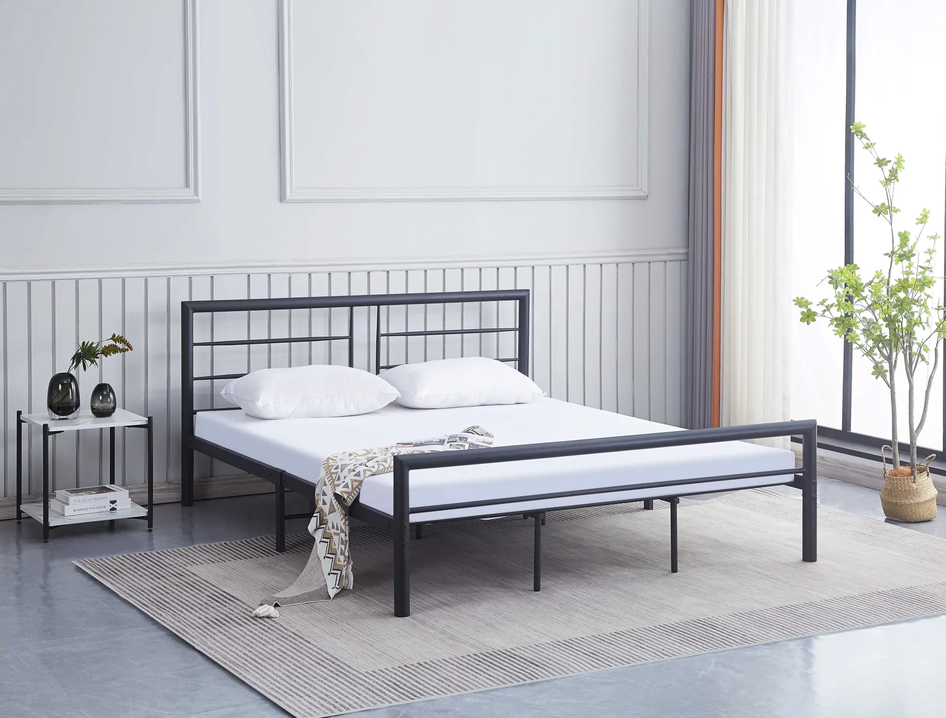 Emob Exclusive Dixon Metall-Doppelbett - 160x200cm - matt