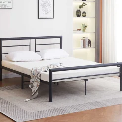 Dixon Metall-Doppelbett - 140x200cm - mattschwarz