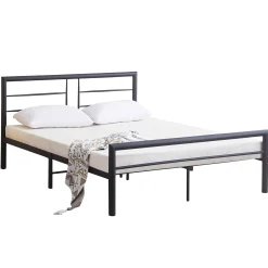 Dixon Metall-Doppelbett - 140x200cm - mattschwarz