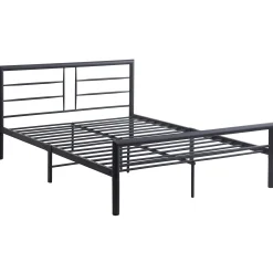 Dixon Metall-Doppelbett - 140x200cm - mattschwarz