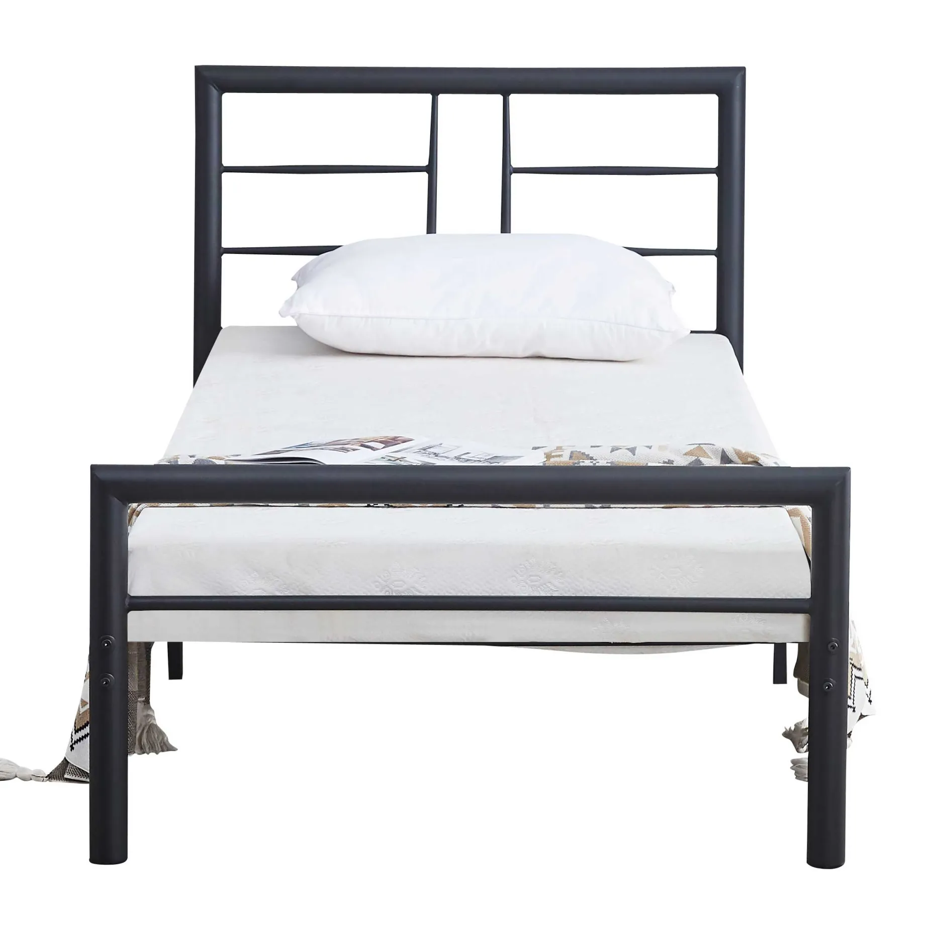 Dixon Metall Einzelbett - 90x200cm - mattschwarz
