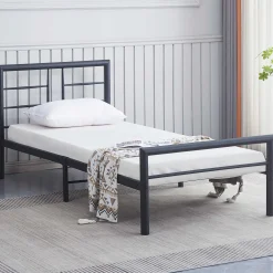 Dixon Metall Einzelbett - 90x200cm - mattschwarz