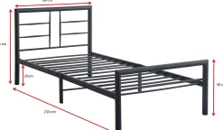 Dixon Metall Einzelbett - 90x200cm - mattschwarz