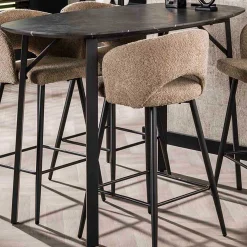 Emob Dänischer Bar-Tisch Oval 140 cm - Graphit 3D Melamin