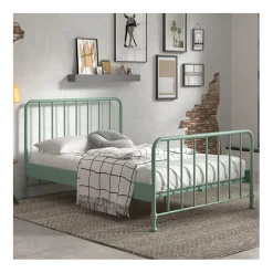 Doppelbett Bronxx Metall 140x200 - matt olivgrün