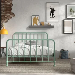 Doppelbett Bronxx Metall 140x200 - matt olivgrün