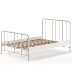 Doppelbett Bronxx Metall 140x200 - matt weiß