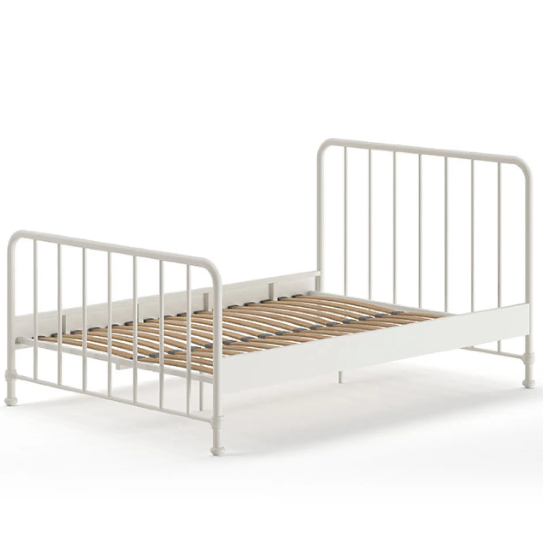 Doppelbett Bronxx Metall 140x200 - matt weiß