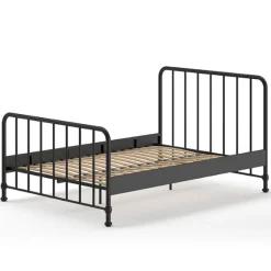 Doppelbett Bronxx Metall 140x200 - mattschwarz