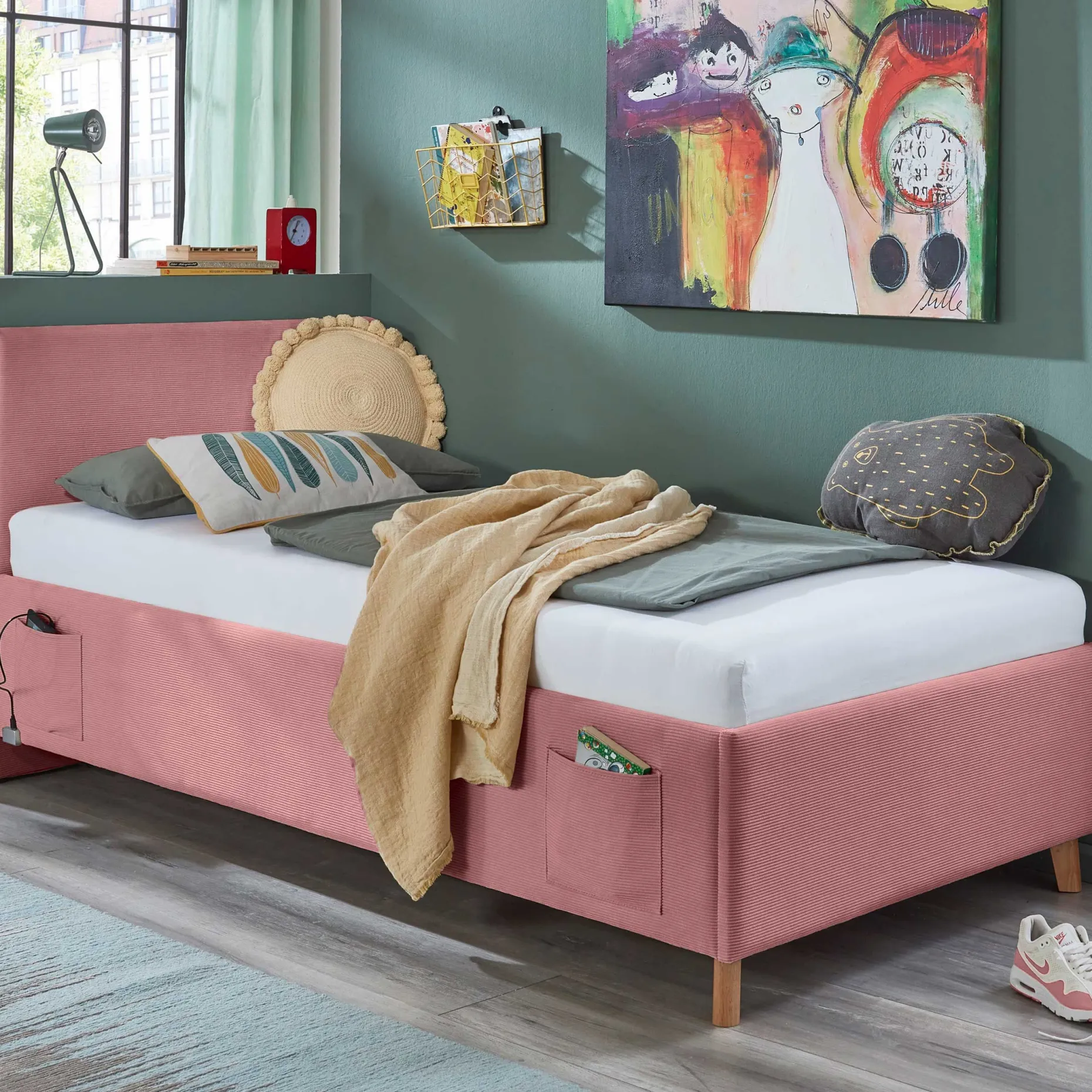 Doppelbett Cool | 140 x 200 cm | Rosa Design