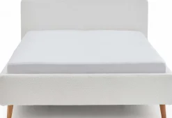 Doppelbett Dalila 160x200cm Teddystoff - weiß
