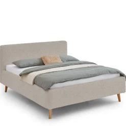 Doppelbett Dalila 160x200cm Teddystoff - beige