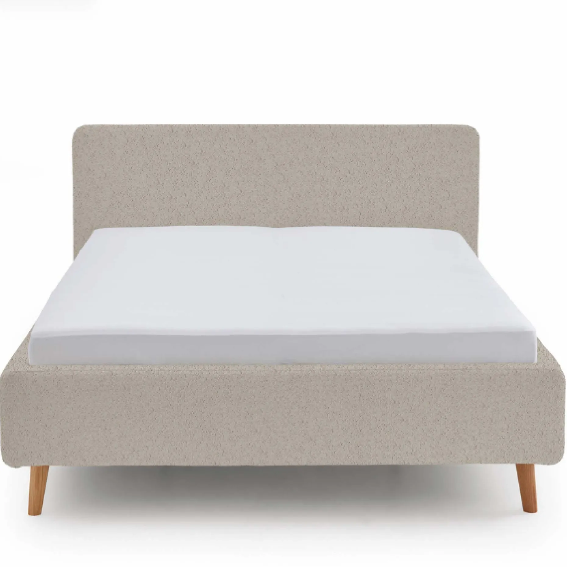 Doppelbett Dalila 160x200cm Teddystoff - beige
